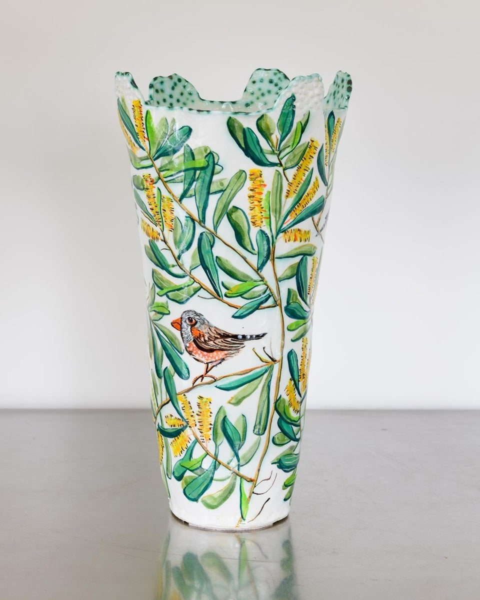 Zebra Finches and Acacia Vessel