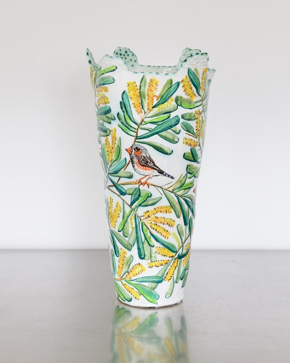 Zebra Finches and Acacia Vessel