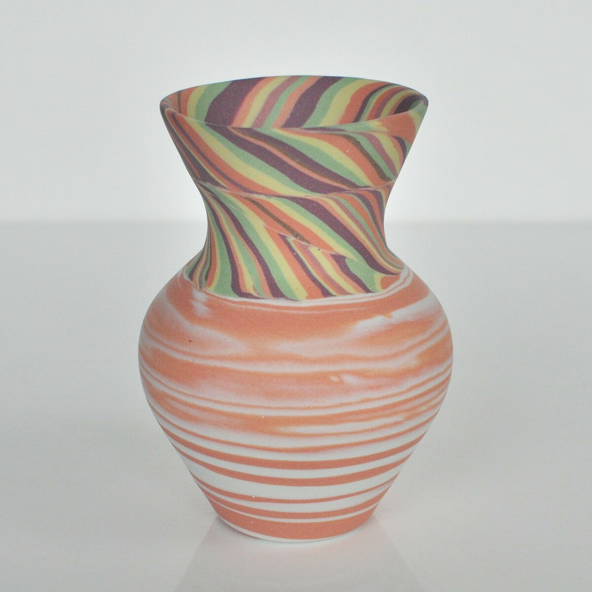 nerikomi and terracotta mini vessel | Larissa Warren