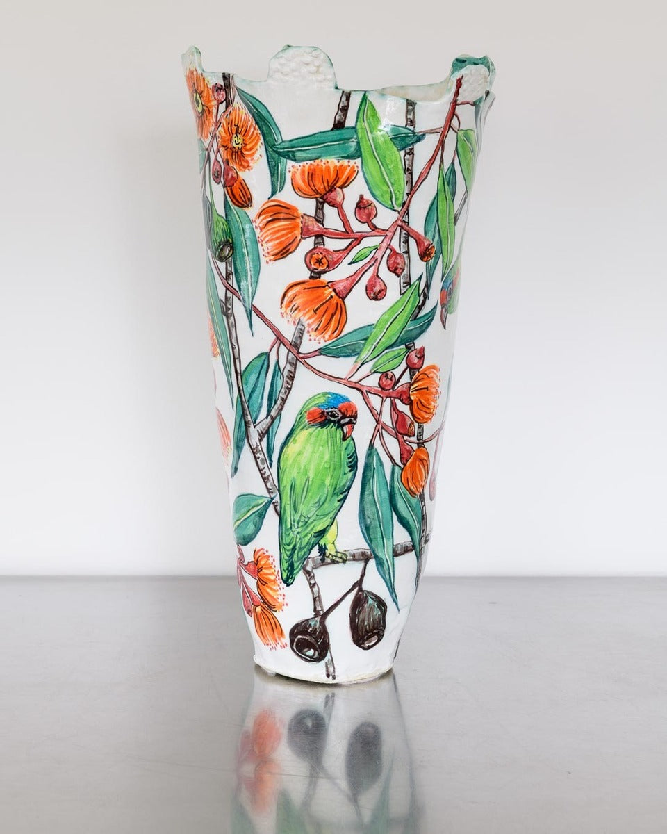 Musk Lorikeets and Ficifolia Five-Handle Vessel