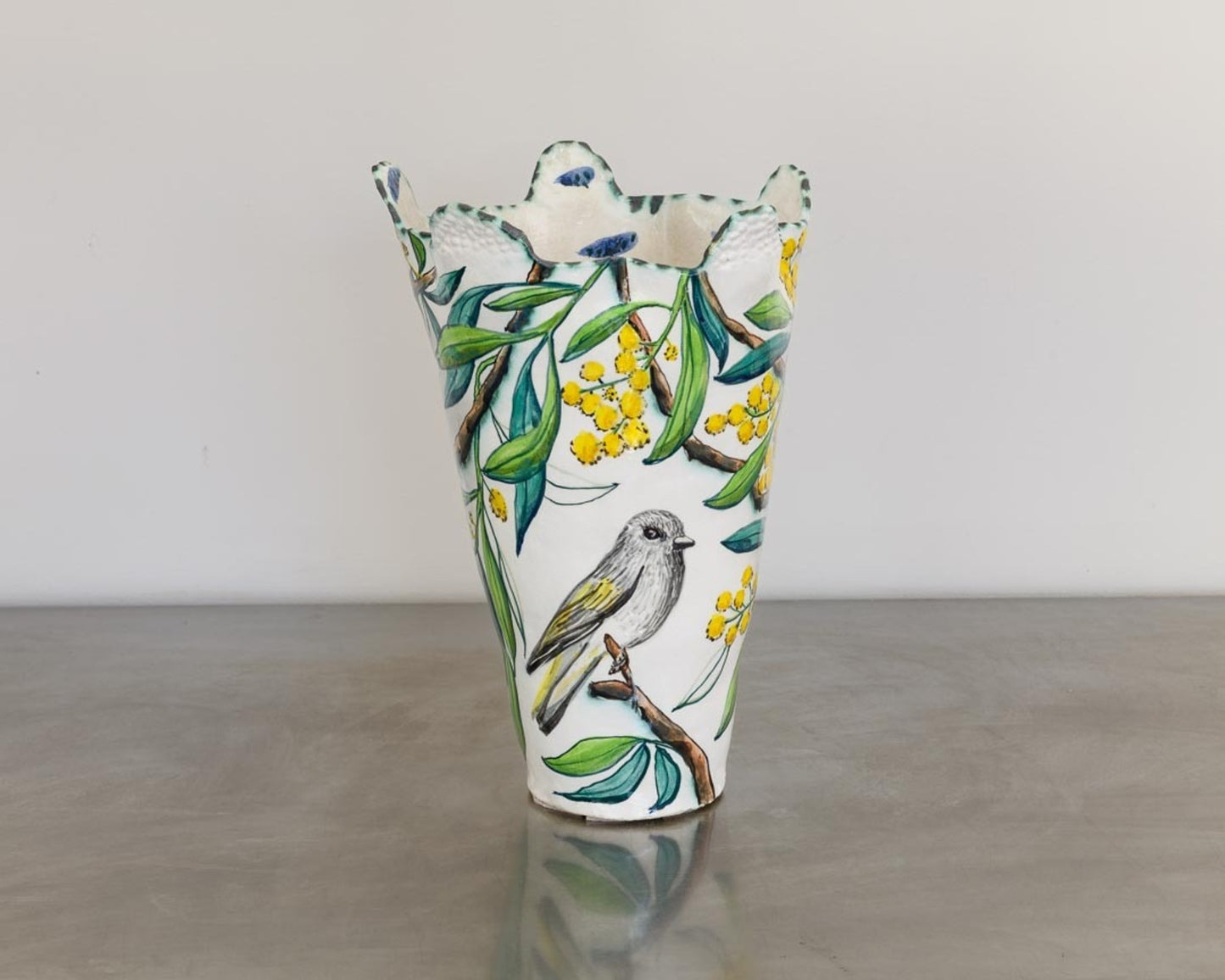 Acacia Vessel with Golden Whistler