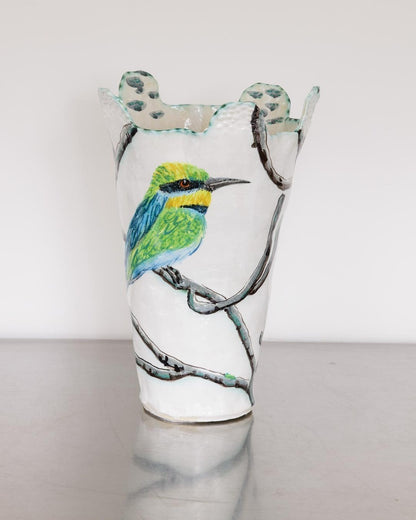 Rainbow Bee-Eaters in Bare Branches Vessel
