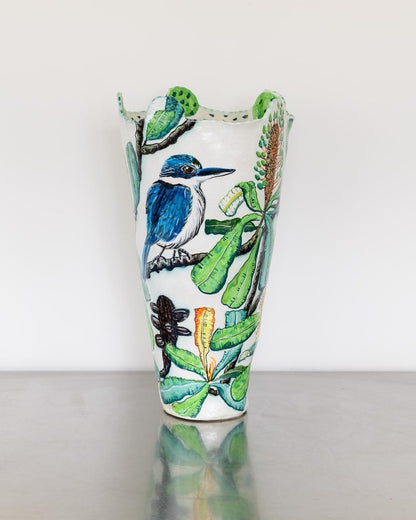 Sacred Kingfishers and Banksia Serrata Vessel