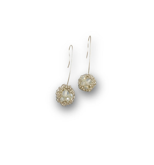 Channel Earrings, Iridescent Orb | Louise Meuwissen
