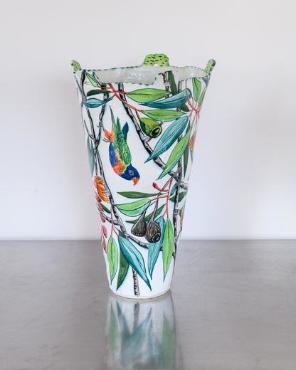 Rainbow Lorikeets and Ficifolia Vessel