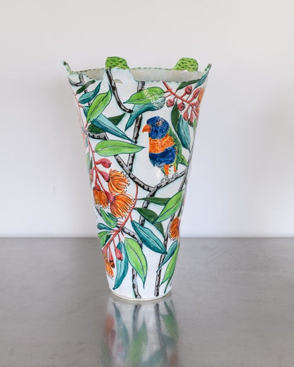 Rainbow Lorikeets and Ficifolia Vessel