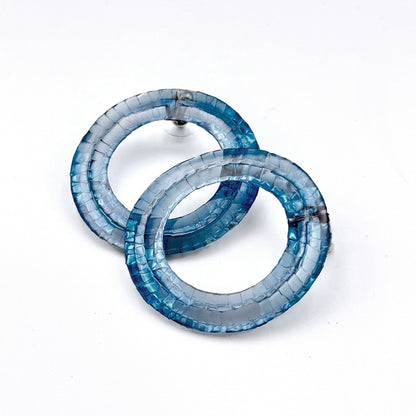 Large Waterhole Stud Earrings (Steel Blue) | Kath Inglis