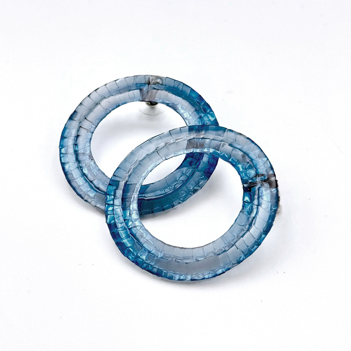 Large Waterhole Stud Earrings (Steel Blue) | Kath Inglis