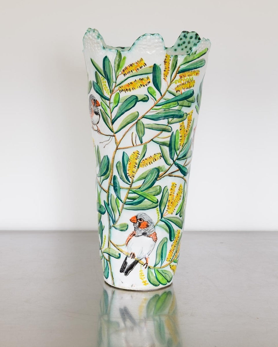 Zebra Finches and Acacia Vessel