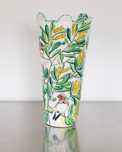 Zebra Finches and Acacia Vessel