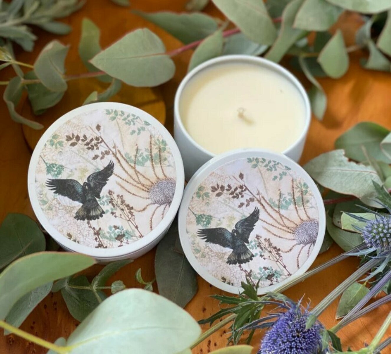 Black Cockatoo Design Candle | Trudy Rice