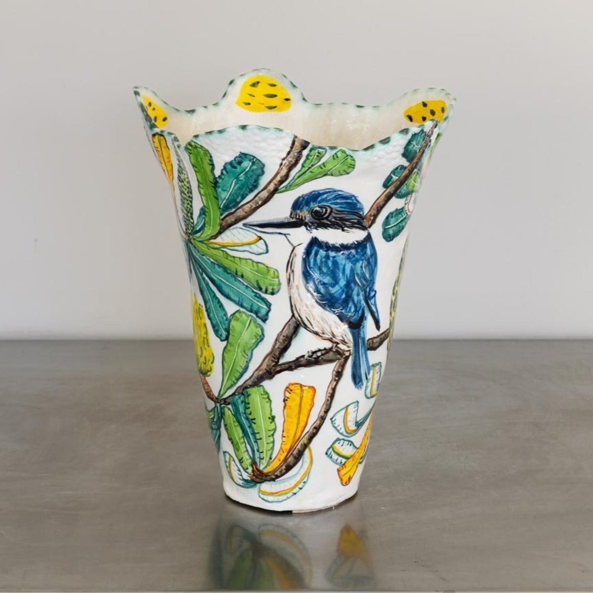 Banksia Vessel with Sacred Kingfishers