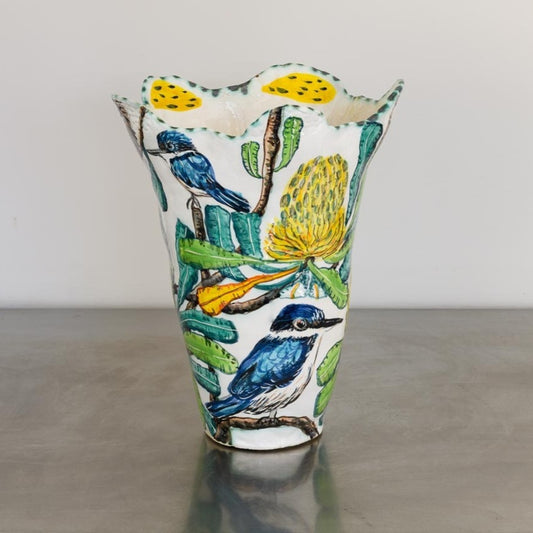 Banksia Vessel with Sacred Kingfishers