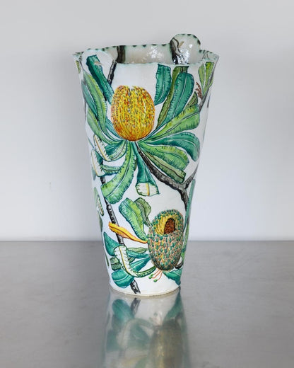 Turquoise Parrots and Banksia Serrata Vessel