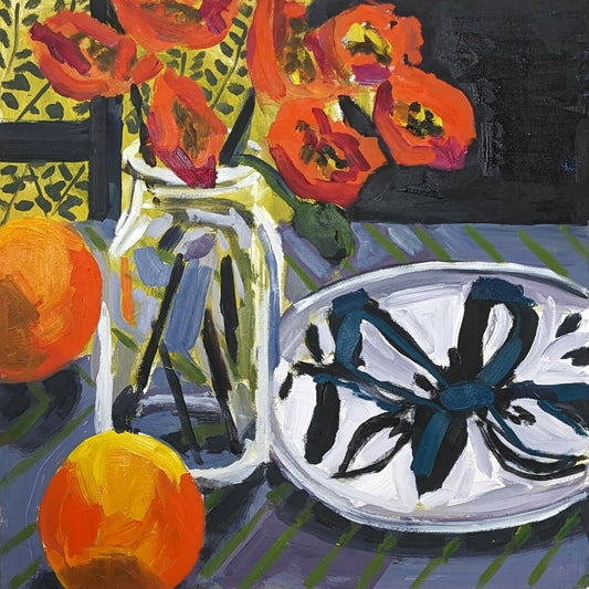 Orange, Poppies, and Platter