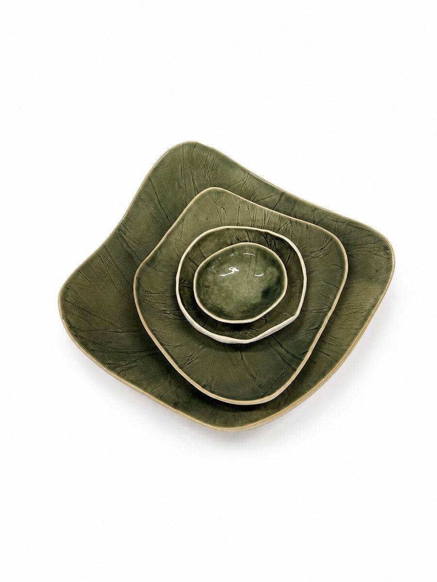 Olive green 4-piece bowl set | Tracy Muirhead