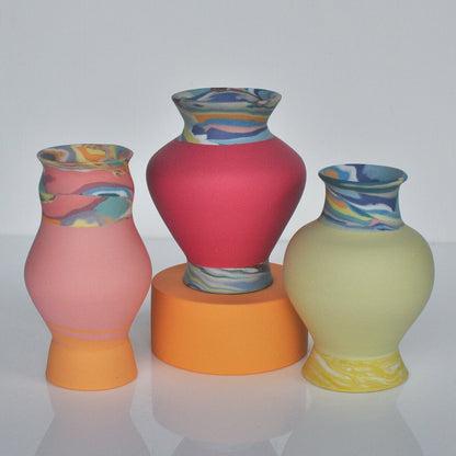 nerikomi and lemon mini vessel | Larissa Warren