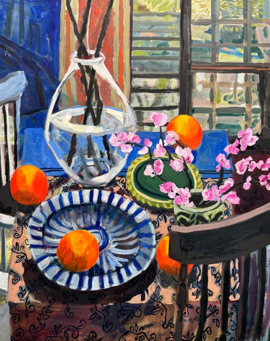 Still Life with Oranges and Pink Blossom