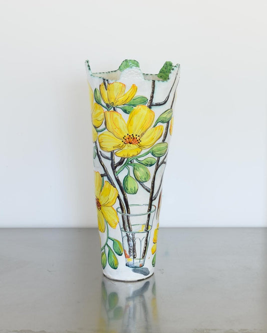 Rainbow Bee-Eaters and Kapok Tree Flower Vessel