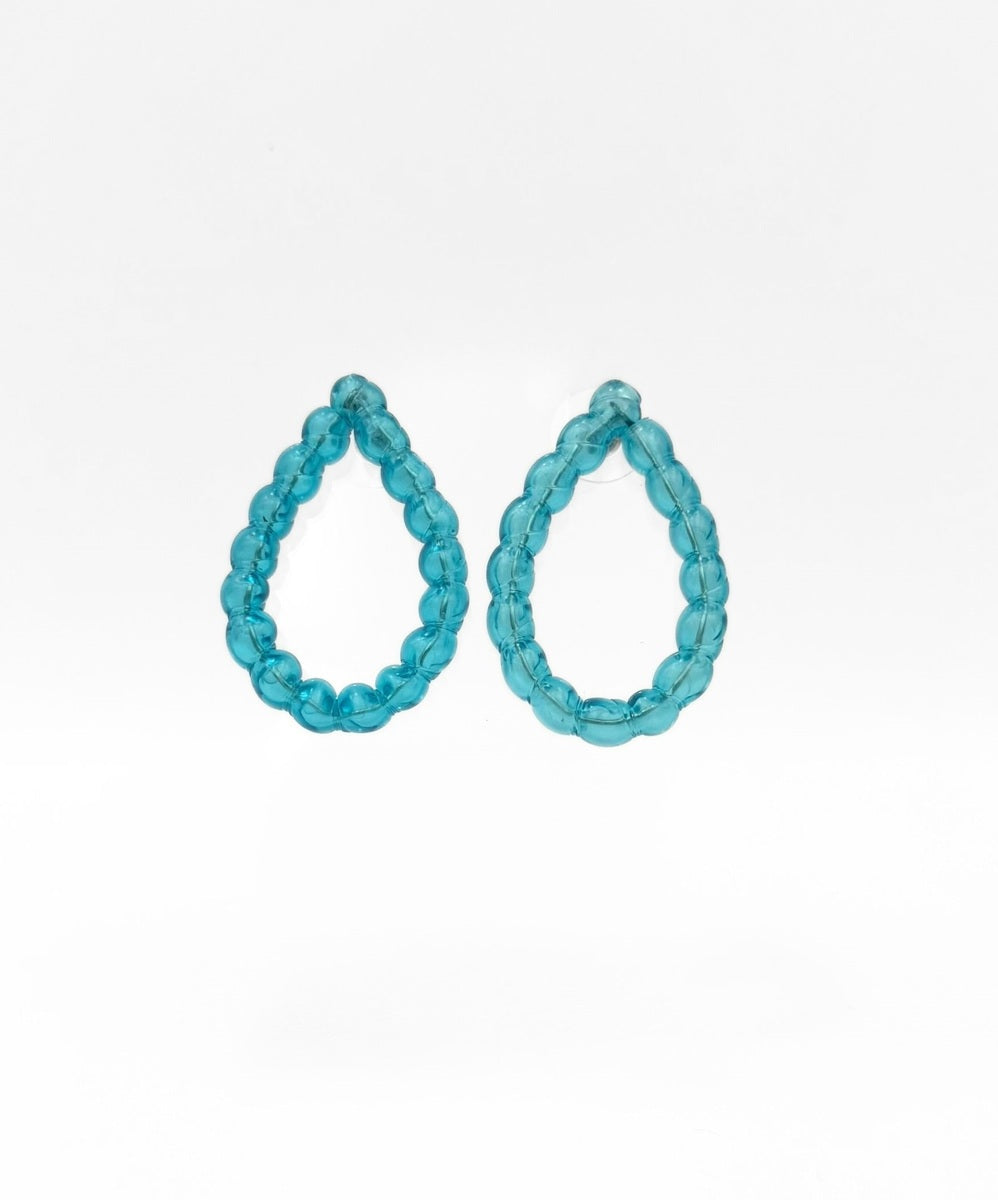 Small Bubble Teardrop Earrings (Aqua) | Kath Inglis