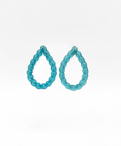 Small Bubble Teardrop Earrings (Aqua) | Kath Inglis