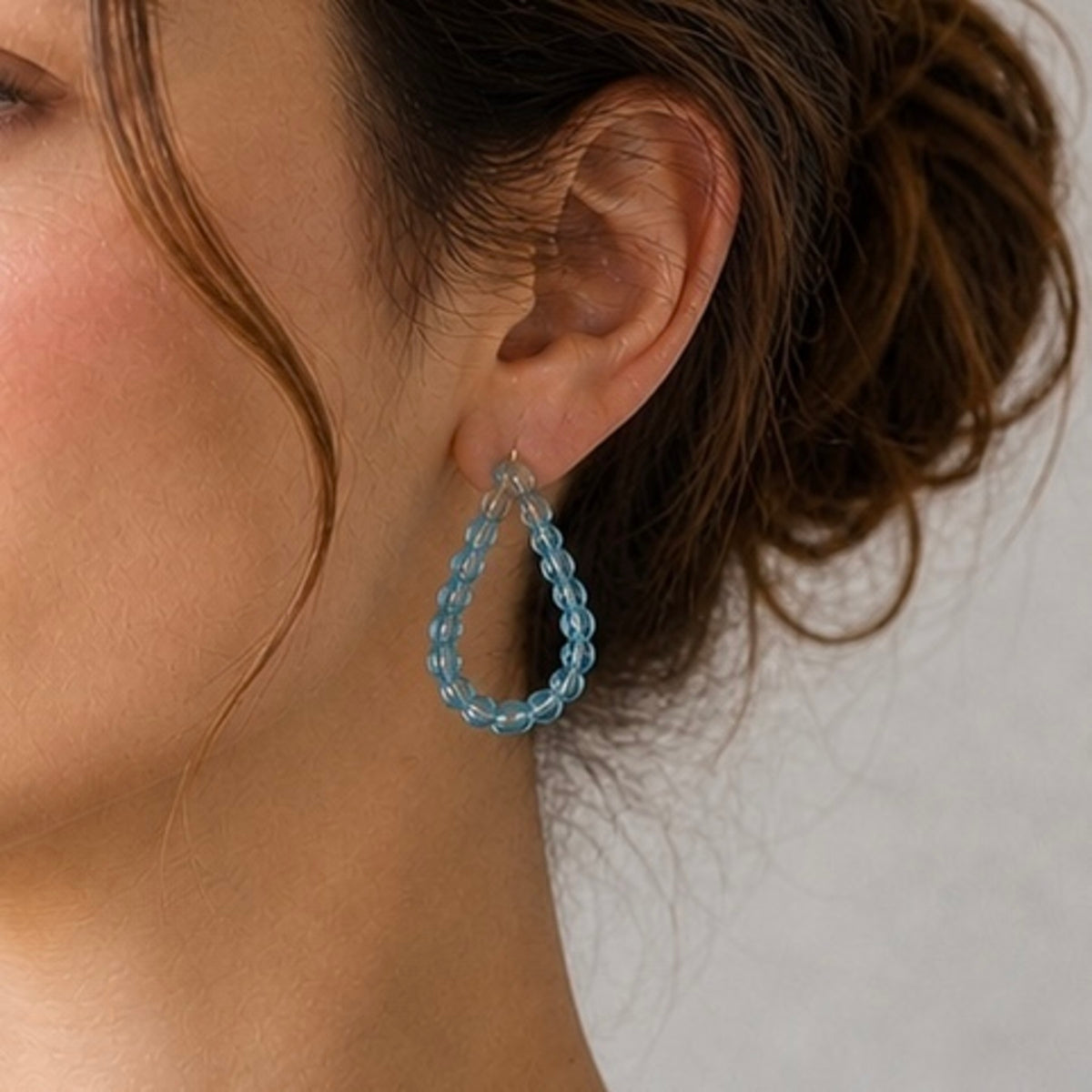 Small Bubble Teardrop Earrings (Aqua) | Kath Inglis