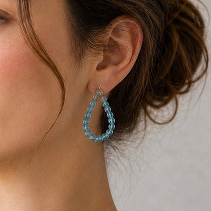 Small Bubble Teardrop Earrings (Aqua) | Kath Inglis