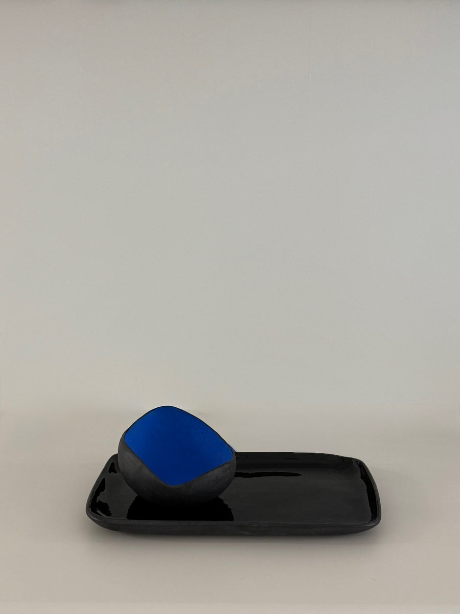 Yves Blue Bowl and Black Platter | Tracy Muirhead