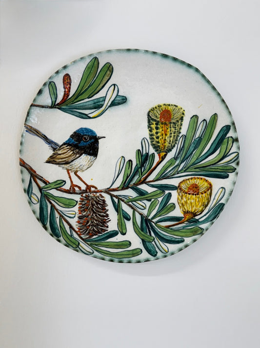 Fiona Hiscock | Fairy Wren and Banksia Plate