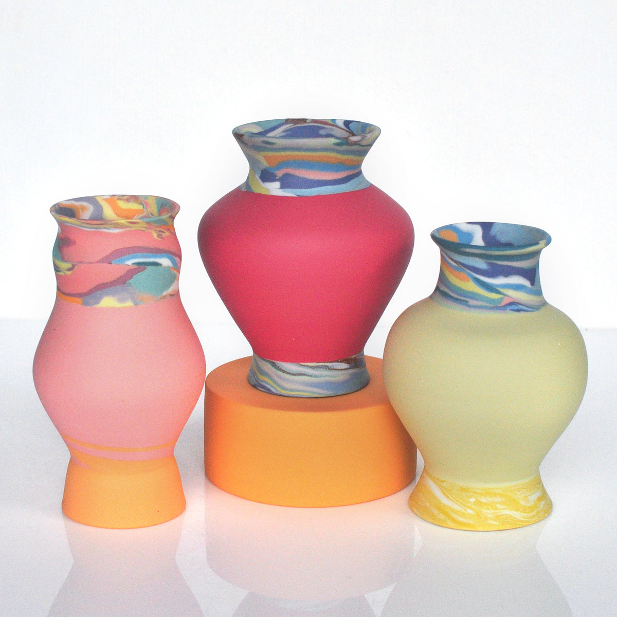 nerikomi and coral mini vessel | Larissa Warren