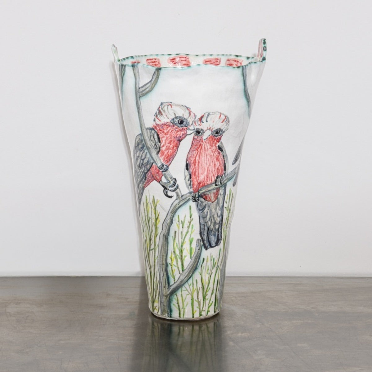 Pink Two-Handled Dry River Country Vessel