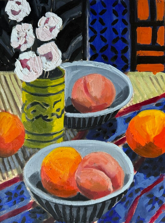 Still Life with Oranges, Peaches and Blossom