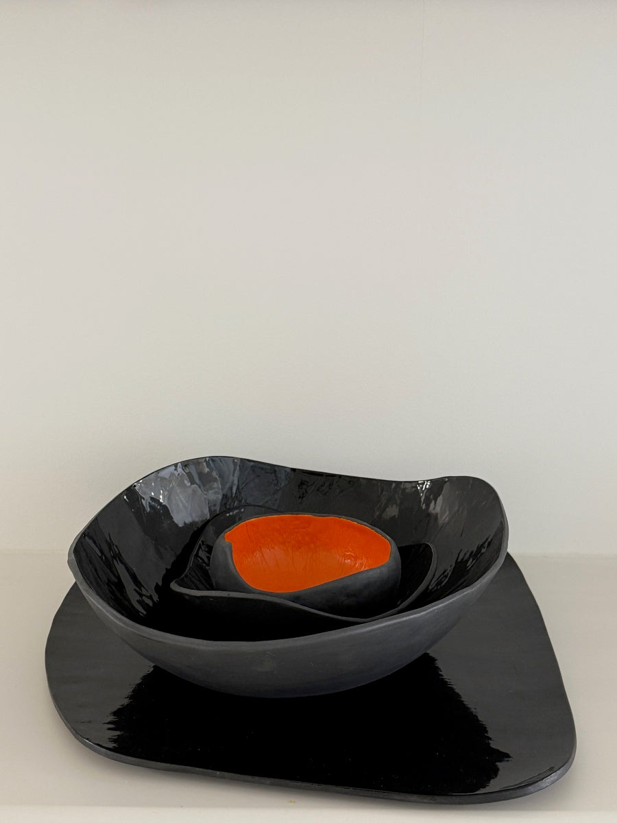 Tangerine Pebble Bowl Stack | Tracy Muirhead