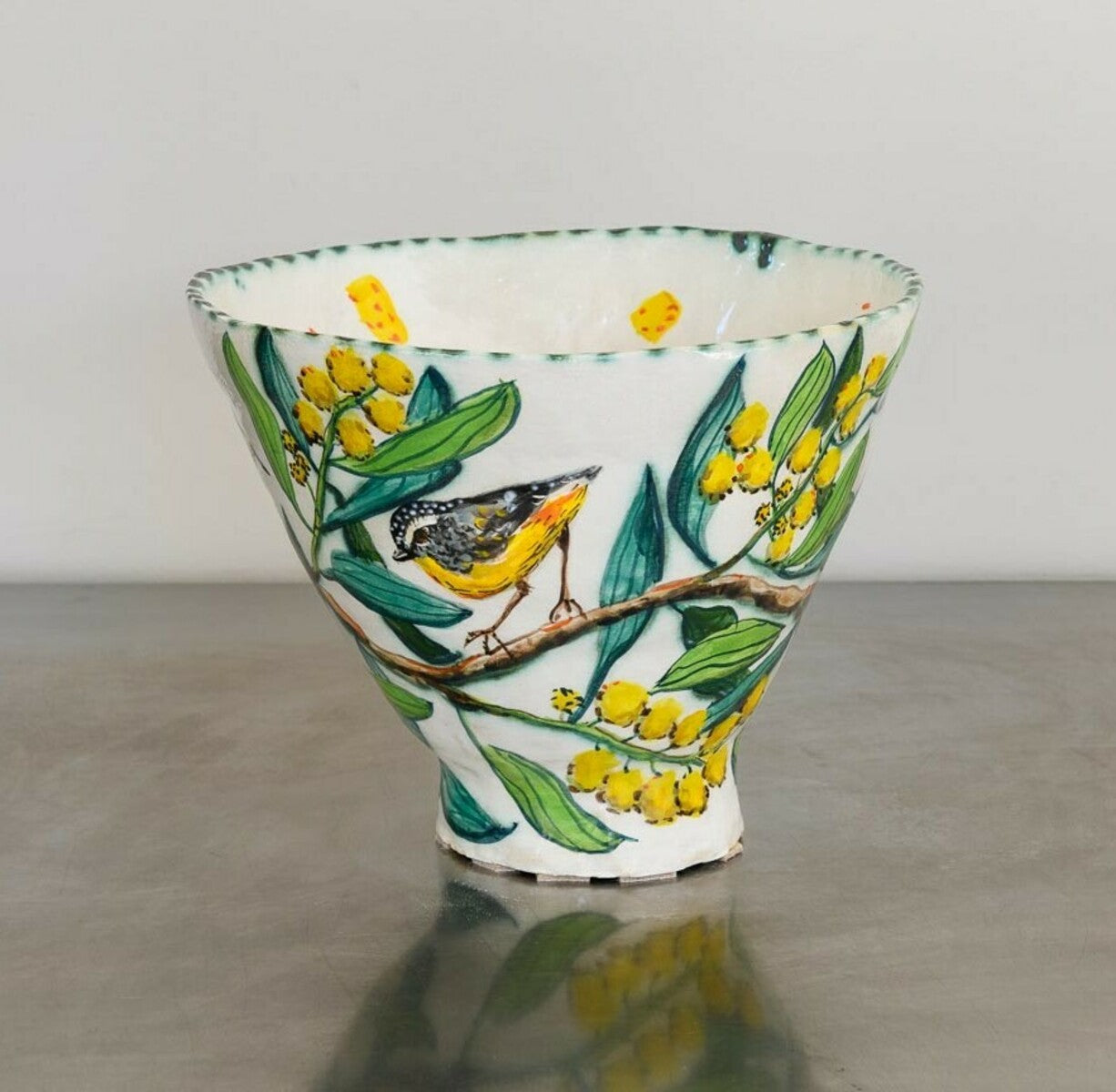 Acacia Bowl with Pardalotes