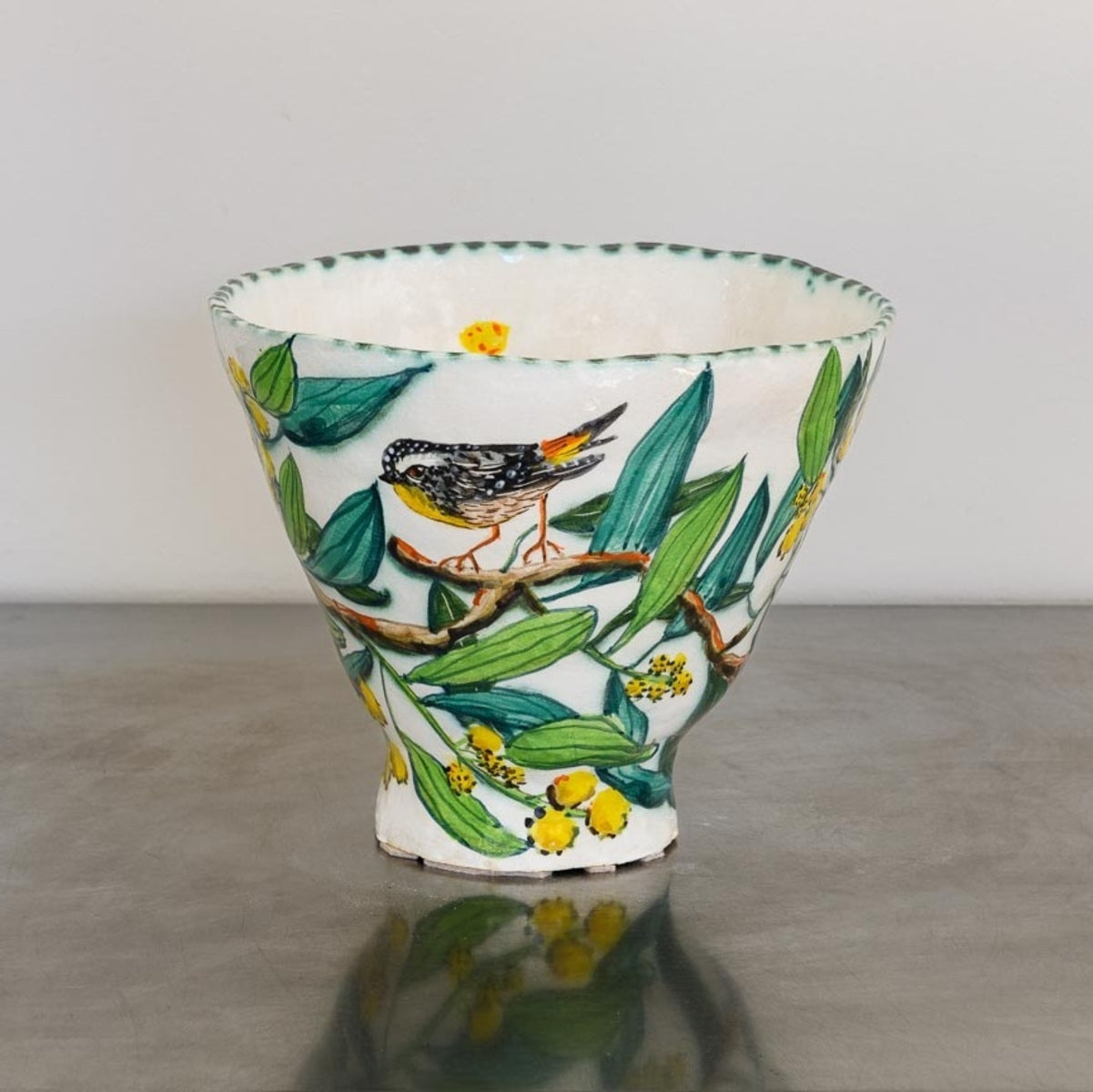 Acacia Bowl with Pardalotes