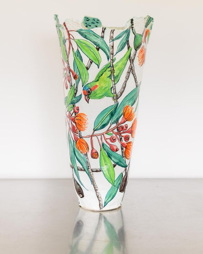 Musk Lorikeets and Ficifolia Five-Handle Vessel