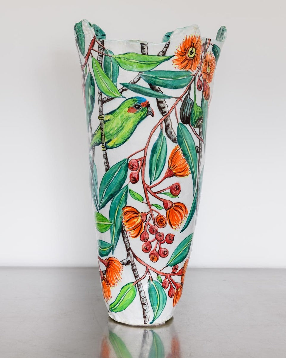 Musk Lorikeets and Ficifolia Five-Handle Vessel