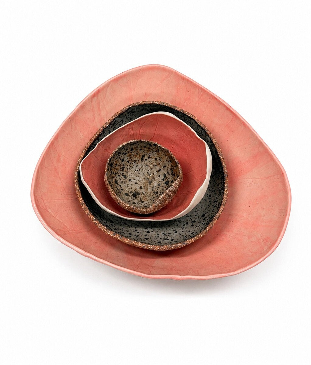 Rose pink and speckled 4-piece bowl set | Tracy Muirhead