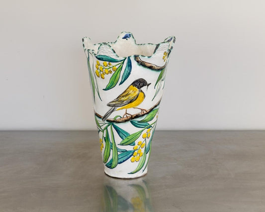 Acacia Vessel with Golden Whistler