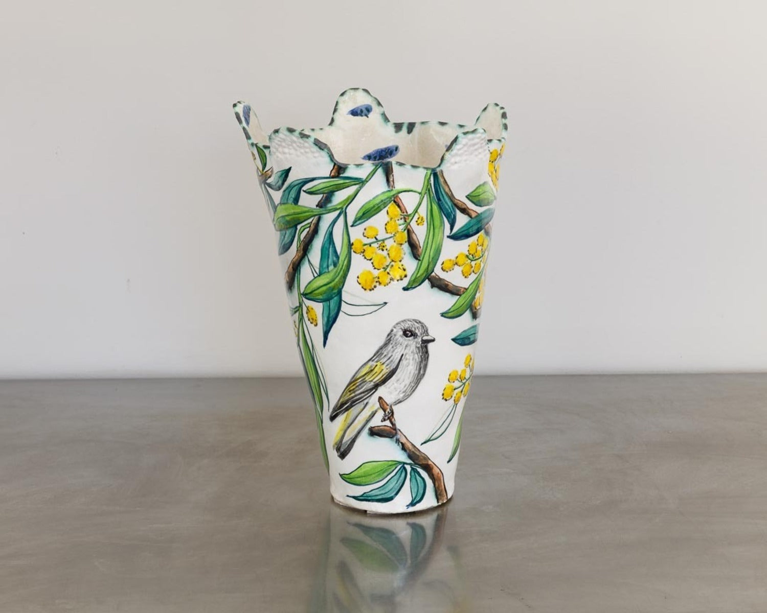 Acacia Vessel with Golden Whistler