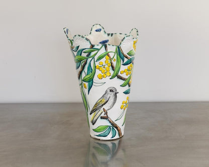 Acacia Vessel with Golden Whistler