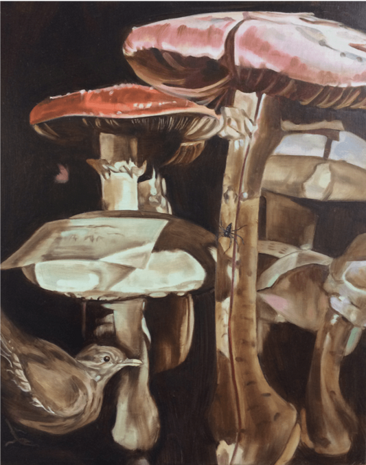 Still Life with Toadstools and Bird