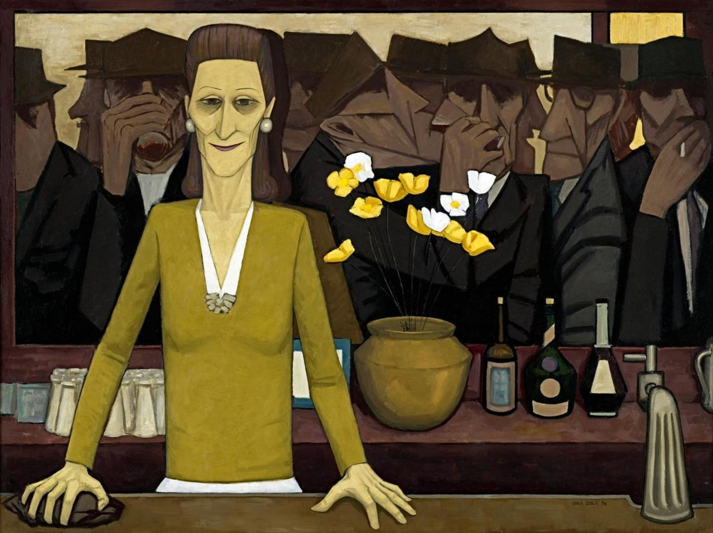 Hestia - Dust Cover Sara (after John Brack, The Bar, 1954, National Gallery of Victoria)